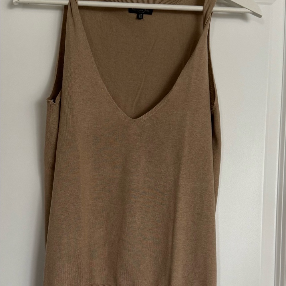 Massimo Dutti Brown Fitted Sleeveless Tank Top